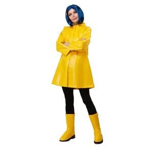 Coraline Yellow Rain Coat Adult Halloween Costume Size Medium Georgie from It